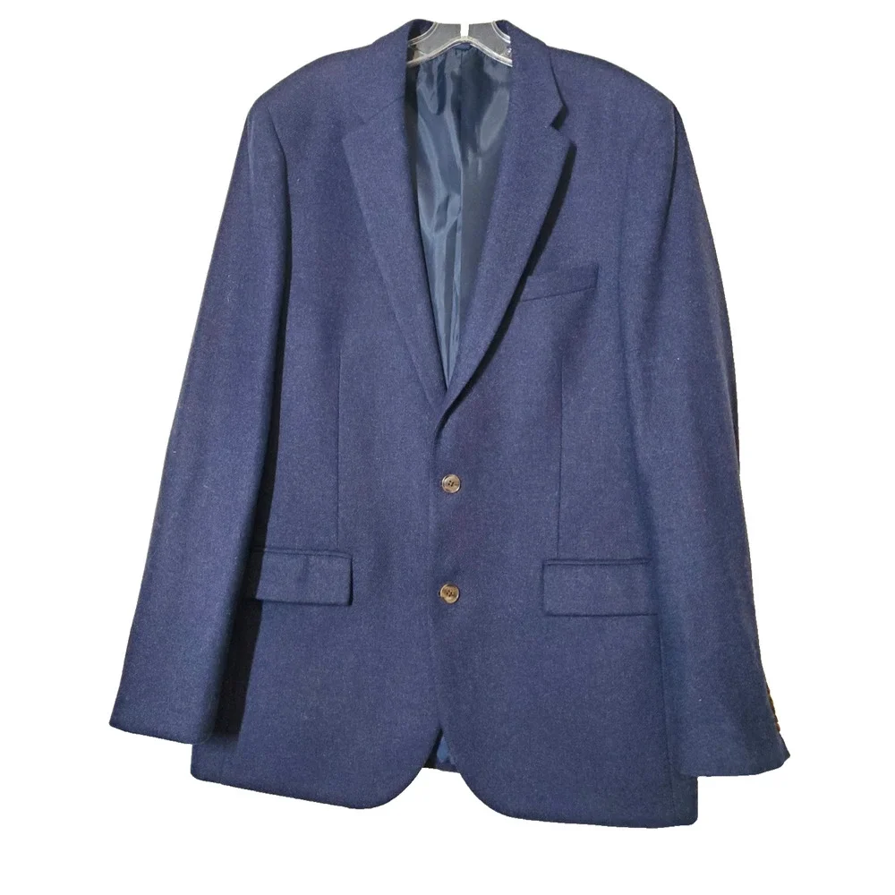 J Crew Mens 42L Blazer Thompson Sport Coat‎ Navy Blue Wool Lined Classic